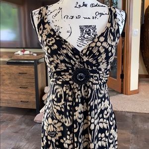 EnFocus Studio Long Pattern Dress V Neck